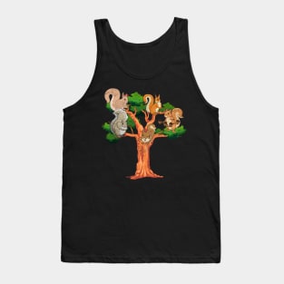 Squirrel Lover Tree Nature Forest Animal Squirrel Tank Top